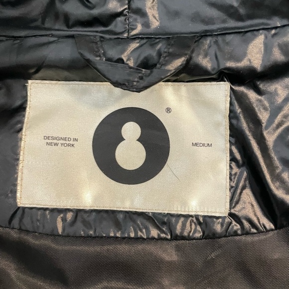 Nwt SNOWMAN NY Puffer Jacket Down Fill Faux Fur Black Long Coat Sz Medium - Picture 9 of 16